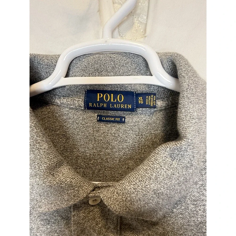 Polo‎ Ralph Lauren XL Gray Longsleeve Polo Classic Fit Preppy Classic Golf